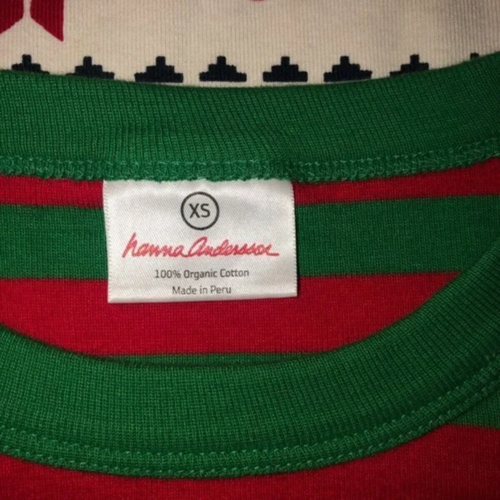 Hanna Andersson‎ Christmas Holiday Women’s XS Pajama Top Set Reindeer Striped